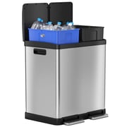 16 Gallon / 61 Liter SoftStep Dual Compartment Composite Step Trash Can and Recycle Bin with AbsorbX