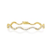 3-Prong Diamond Wave Tennis Bracelet