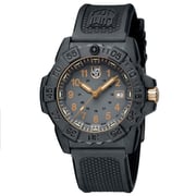 Luminox Men's Quartz Watch - Navy Seal Black Dial Rubber Strap | 3508.Gold