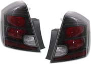 Replacement 2010 Nissan Sentra - Driver and Passenger Sides Tail Lights, with Bulbs, Halogen, Black Interior SET-REPN730139