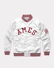 AMES Arch Iowa State Vintage White Letterman Jacket