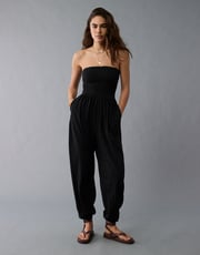 AE Sunchaser Knit Smocked Tube Jumpsuit