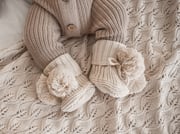 Little B's Pom Booties - Honey Milk