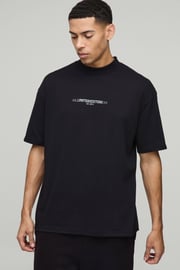 Oversized Limited Edition Extended Neck Heavyweight T-shirt | boohooMAN AU