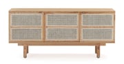 Boho Wicker 63" Sideboard Cabinet, Ash