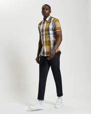 LARGE MADRAS CHECK in Caramel