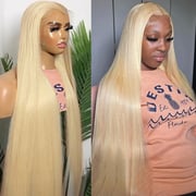 Lolly 40 Inch Long Blonde Lace Front Wig Bone Straight 613 Blonde 13x4 HD Glueless Lace Frontal Wigs Brazilian Human Hair Wigs