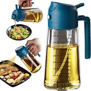 TrendPlain 16oz/470ml Olive Oil Sprayer for Cooking - 2 in 1 Olive Oil Dispenser for Kitchen Gadgets, Air Fryer, Salad, and BBQ - Navy