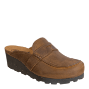 HOMAGE in BROWN Wedge Clogs