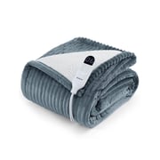 Ribbed Flannel Heated Blanket