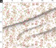 Fabric in Saint Colette June Roses in peony pink on white