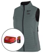 Milwaukee F300E-21S M12 Women's Heated AXIS Vest w/ HEXON Technology, Ebony, S, Kit w/ Battery & Charger