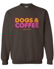 DOGS AND COFFEE, ADULT SWEATSHIRT