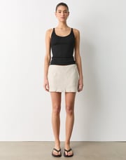 Linen Blend Mini Skort