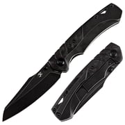 KANSEPT Weim Thumb Studs Knife Red Carbon Fiber+Black Titanium Handle (3.28''CPM S35VN Blade)Jonathan Styles Design-K1051A5