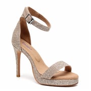 Chloe - Gold Leather and Glitter - Street Sole