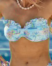The BVIs - Ruffle Bandeau Bikini Top with Removable Straps