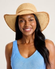 Kelis Wide-Brim Floppy Raffia Hat