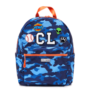 Customizable Backpack - Blue Camouflage With Patches