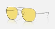Ray-Ban Sunglasses Unisex Rb3724d - Silver Frame Yellow Lenses 59-18