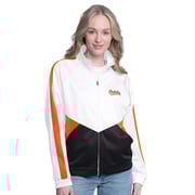 Women's Baltimore Orioles  G-III Sports by Carl Banks White/Orange Rally Rhinestone Raglan Full-Zip Track Jacket