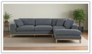 Coaster Furniture Persia 4-Seater L-Shaped Fabric Sectional Sofa in Gray