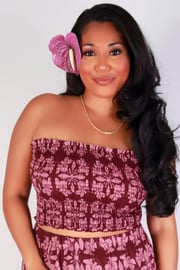 HIBISCUS QUILT SMOCK TUBE TOP