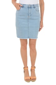Frayed Hem Denim Skort