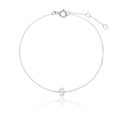 Silver Diamond Style Miniature Initial Letter Bracelet