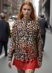 Leopard Print Button Up Blouse