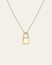14k Gold Tiny Lock Necklace