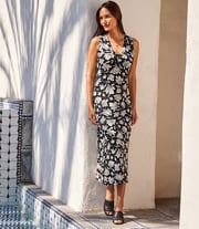Sleeveless V-Neck Midi Dress