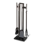 5 Piece Modern Matte Black Fireplace Tool Set