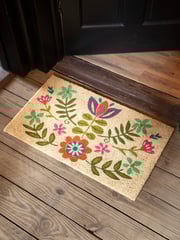 Bungalow Doormat - White Folk Flower