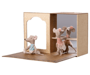 Ballet mice in dance studio, Little sister and brother