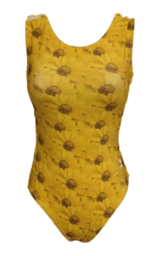 Sunflower Fields Gymnastics Leotard - Foxy's Girls Leotard, USA Made