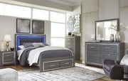 Lodanna Gray Upholstered Panel Storage Bedroom Set