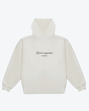 GOD IS EVERYWHERE SCRIPT HOODIE IN CREME | PRE-SALE | EST SHIP 9.1