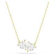 Mesmera Attract necklace, Heart, White, Gold-tone plated
