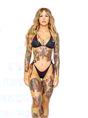 Women's Inked Logo Bikini Set-Black
