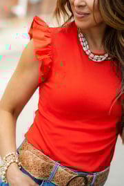 Ribbed Body Flutter Trim Tank