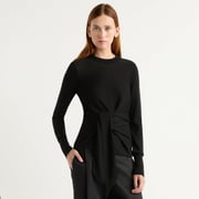 Robin Tie-Front Tencel-Wool Sweater