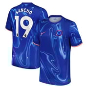 Chelsea Nike Home Stadium Shirt 2024-25 with Sancho 19 printing