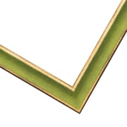 Curved Green Wood Picture Frame With Gold Leaf Accent