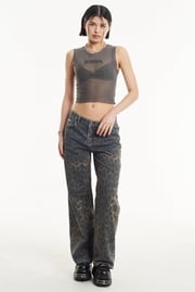 Dark Leopard Release Jeans