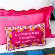 Wherever She Wants Needlepoint Pillow