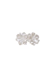 Pure white double-layer petal earrings（exclusive event）