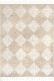 Aylin Diamond Tasseled Rug | Beige