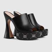 Gucci GG Platform Slide Sandals in black — CONSUMED