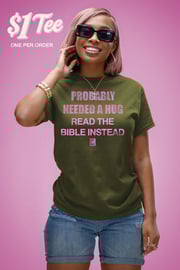 Read the Bible Instead Tee (Military Green/Pink)